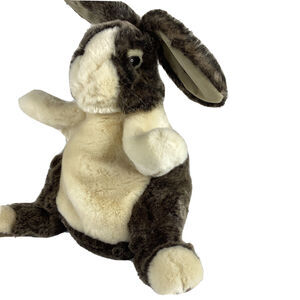 Vintage Rabbit Folkmanis Puppet Plush Stuffed Animal Hare Bunny Tuxedo 15"
